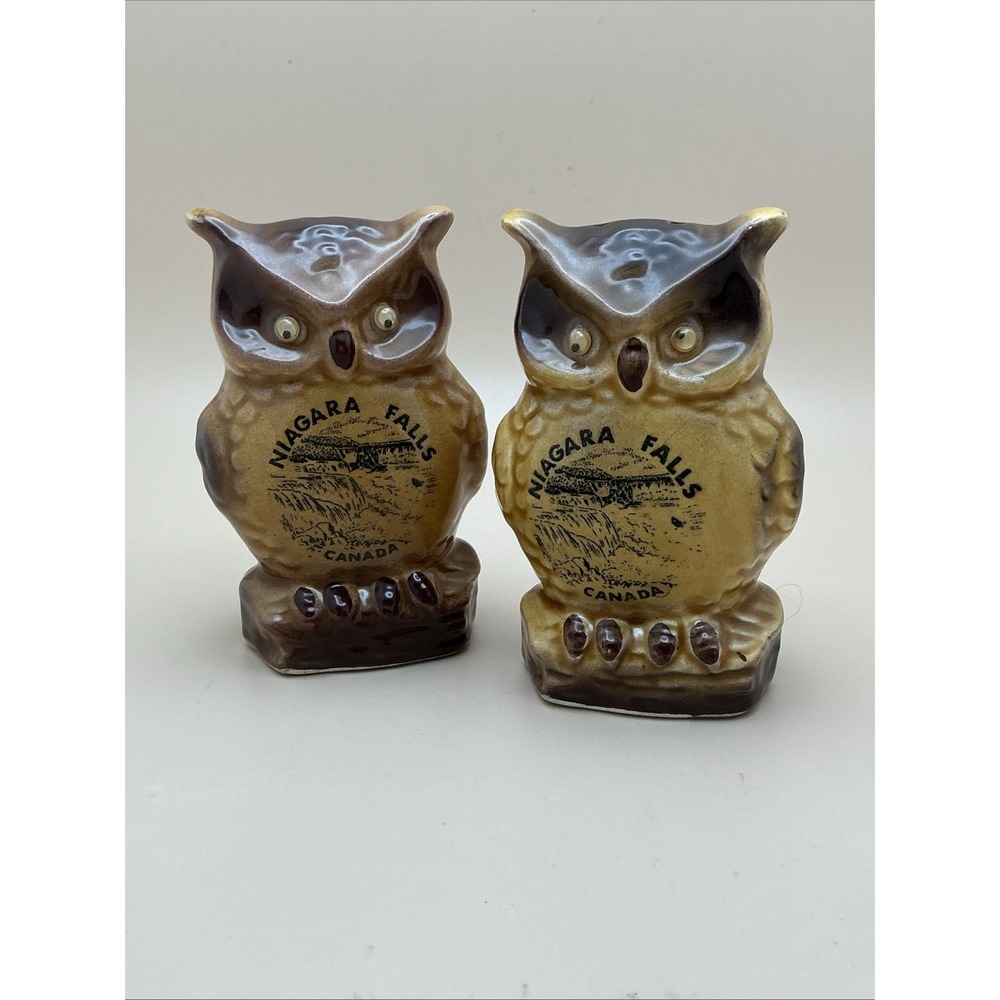Vintage Niagara Falls Canada Souvenir Ceramic Salt &‎ Pepper Shaker Set